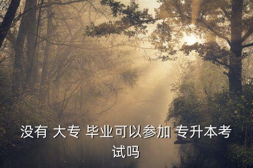 沒有 大專 畢業(yè)可以參加 專升本考試嗎