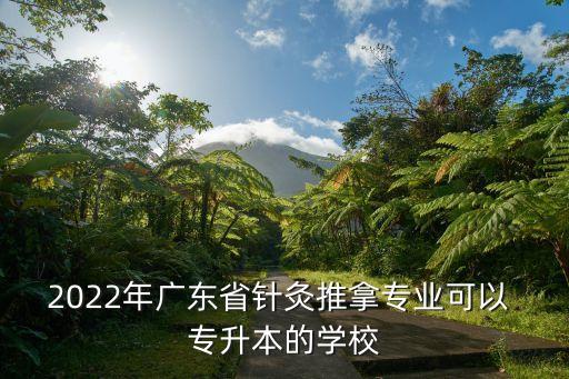 2022年廣東省針灸推拿專業(yè)可以 專升本的學校