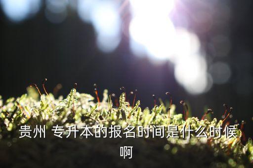  貴州 專升本的報名時間是什么時候啊