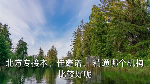 北方專接本、佳鑫諾、 精通哪個機構(gòu)比較好呢