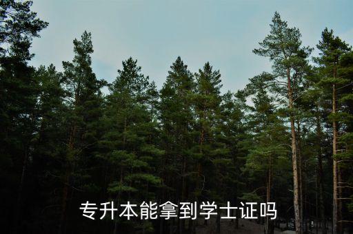  專升本能拿到學(xué)士證嗎