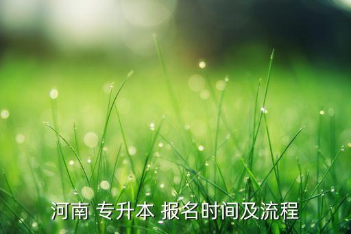 河南 專升本 報(bào)名時(shí)間及流程