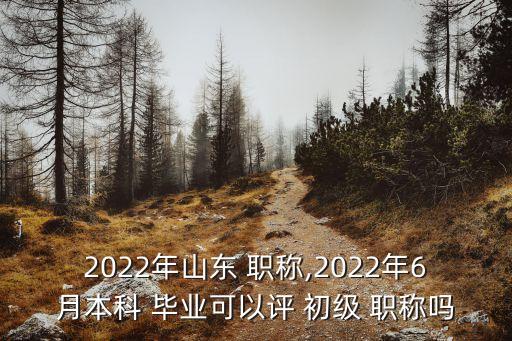 2022年山東 職稱,2022年6月本科 畢業(yè)可以評 初級 職稱嗎