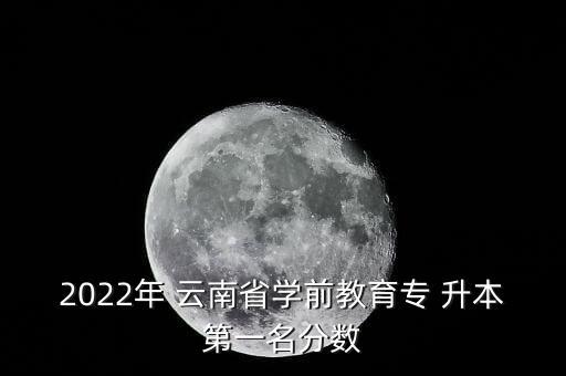 2022年 云南省學(xué)前教育專 升本第一名分?jǐn)?shù)