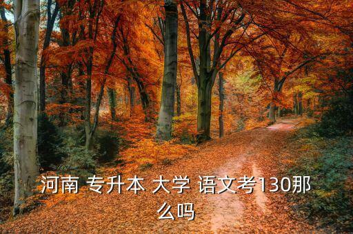 河南 專升本 大學(xué) 語(yǔ)文考130那么嗎