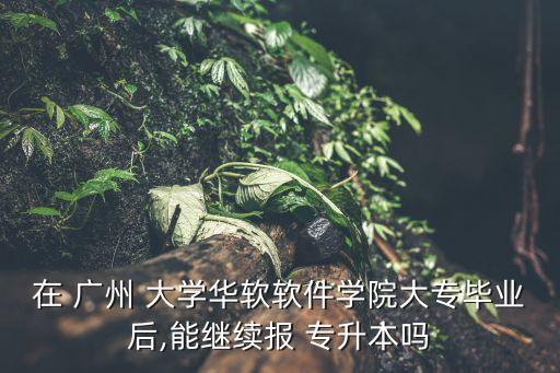 在 廣州 大學華軟軟件學院大專畢業(yè)后,能繼續(xù)報 專升本嗎