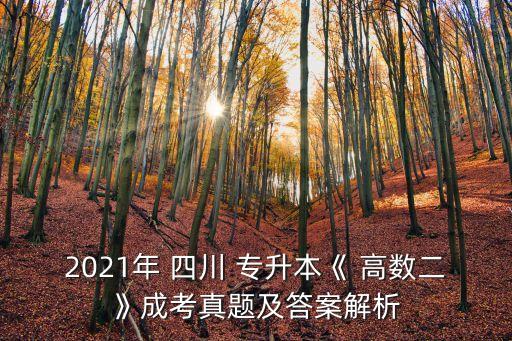 2021年 四川 專升本《 高數(shù)二》成考真題及答案解析