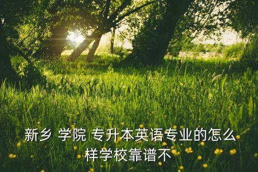  新鄉(xiāng) 學(xué)院 專升本英語專業(yè)的怎么樣學(xué)?？孔V不