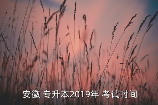  安徽 專升本2019年 考試時間