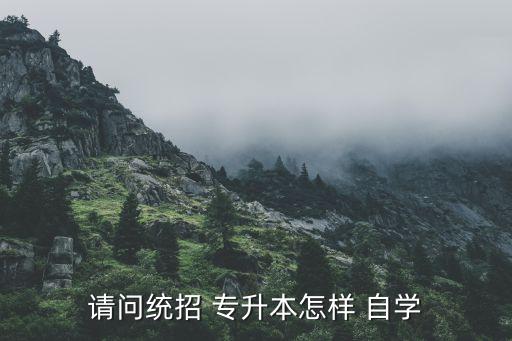 請(qǐng)問統(tǒng)招 專升本怎樣 自學(xué)