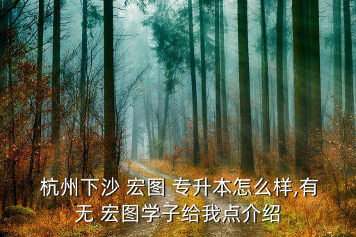  杭州下沙 宏圖 專升本怎么樣,有無 宏圖學(xué)子給我點(diǎn)介紹