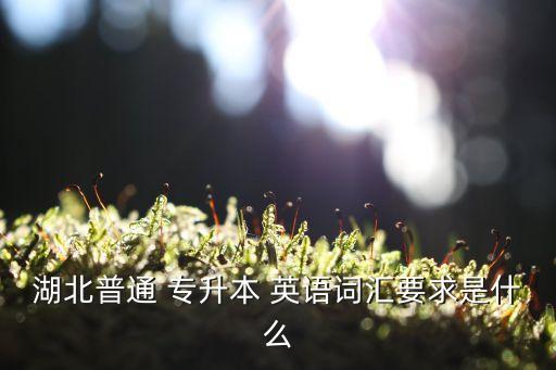 湖北省英語(yǔ)專升本是,湖北普通專升本英語(yǔ)為公共科目