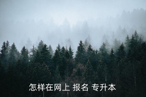 怎樣在網(wǎng)上 報名 專升本