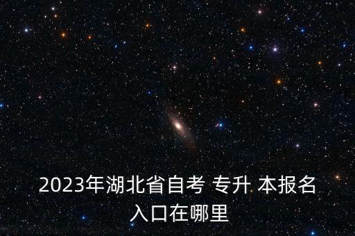 2023年湖北省自考 專升 本報名 入口在哪里