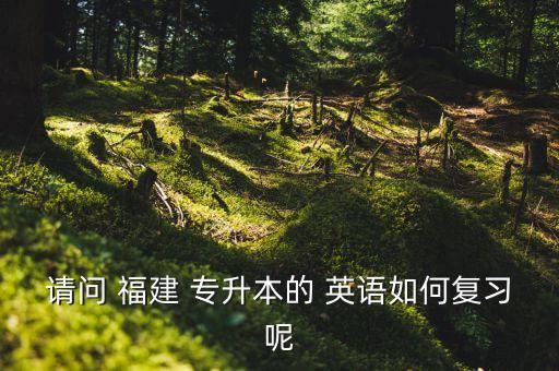 請(qǐng)問 福建 專升本的 英語(yǔ)如何復(fù)習(xí)呢