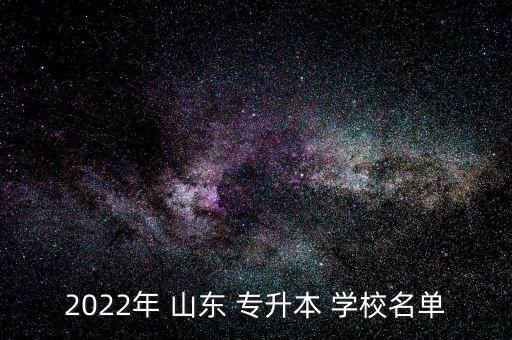 2022年 山東 專升本 學(xué)校名單