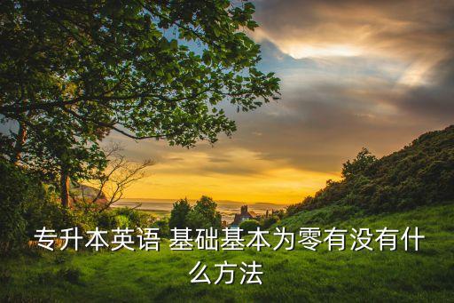  專升本英語(yǔ) 基礎(chǔ)基本為零有沒有什么方法