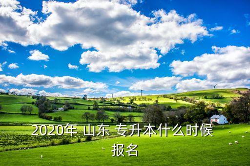 2020年 山東 專升本什么時候 報名