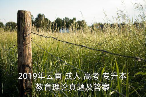 2019年云南 成人 高考 專升本教育理論真題及答案