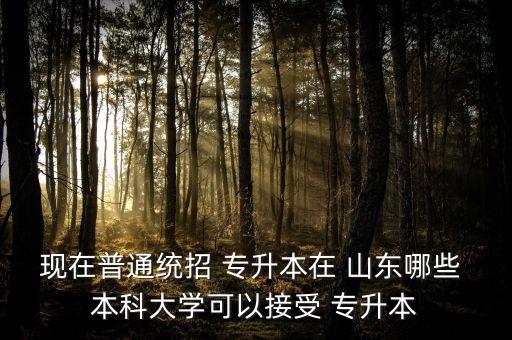 現(xiàn)在普通統(tǒng)招 專升本在 山東哪些 本科大學(xué)可以接受 專升本