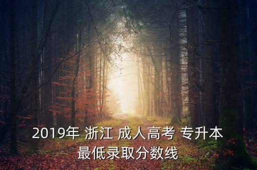 2019年 浙江 成人高考 專升本最低錄取分?jǐn)?shù)線