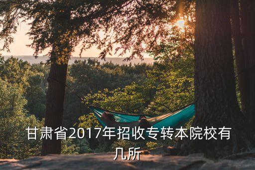  甘肅省2017年招收專轉(zhuǎn)本院校有幾所