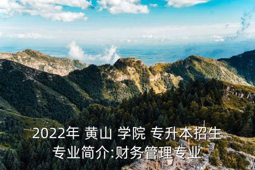 2022年 黃山 學(xué)院 專升本招生專業(yè)簡(jiǎn)介:財(cái)務(wù)管理專業(yè)