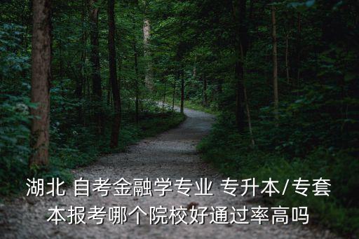 湖北 自考金融學專業(yè) 專升本/專套本報考哪個院校好通過率高嗎