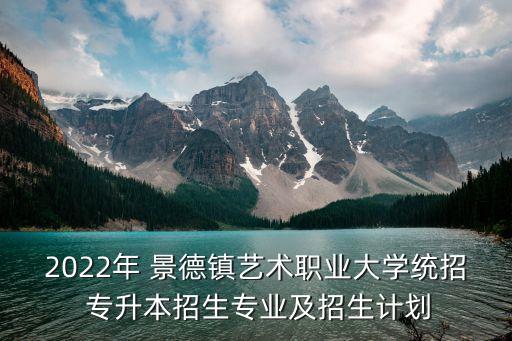 2022年 景德鎮(zhèn)藝術(shù)職業(yè)大學(xué)統(tǒng)招 專升本招生專業(yè)及招生計劃