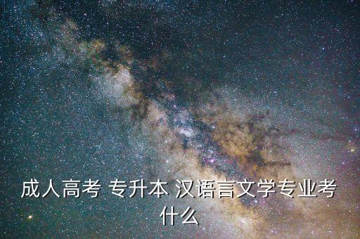 成人高考 專升本 漢語言文學專業(yè)考什么