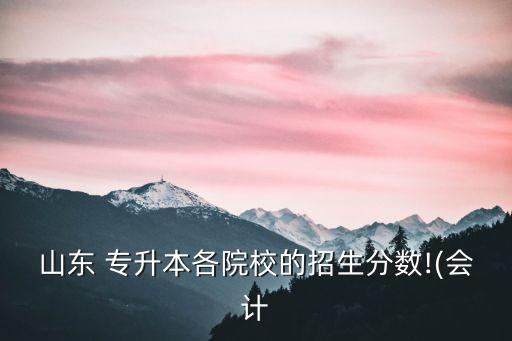 山東 專(zhuān)升本各院校的招生分?jǐn)?shù)!(會(huì)計(jì)