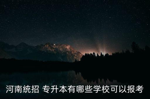 河南統(tǒng)招 專升本有哪些學(xué)?？梢詧?bào)考