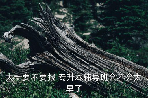 大一要不要報(bào) 專升本輔導(dǎo)班會(huì)不會(huì)太早了