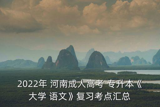 2022年 河南成人高考 專(zhuān)升本《大學(xué) 語(yǔ)文》復(fù)習(xí)考點(diǎn)匯總