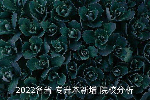 2022各省 專升本新增 院校分析