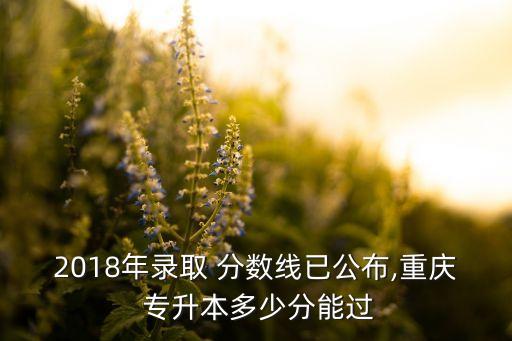 2018年錄取 分?jǐn)?shù)線已公布,重慶 專升本多少分能過