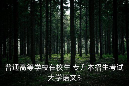 普通高等學(xué)校在校生 專升本招生考試大學(xué)語文3