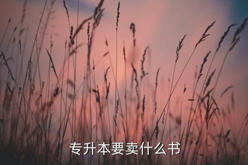  專升本要賣什么書