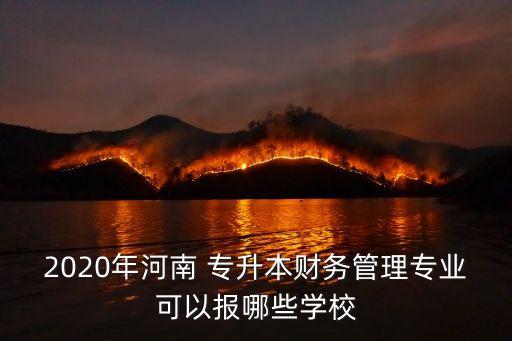 2020年河南 專升本財務(wù)管理專業(yè)可以報哪些學(xué)校