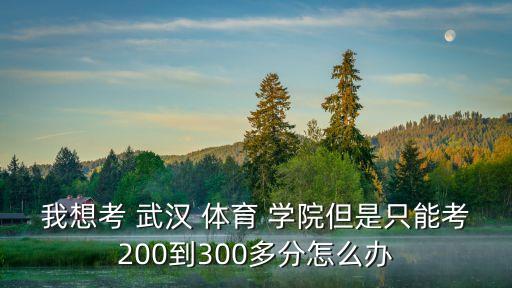 我想考 武漢 體育 學院但是只能考200到300多分怎么辦