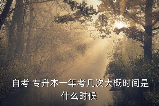  自考 專升本一年考幾次大概時(shí)間是什么時(shí)候