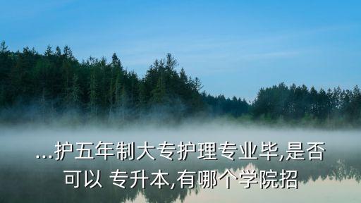 ...護(hù)五年制大專護(hù)理專業(yè)畢,是否可以 專升本,有哪個(gè)學(xué)院招