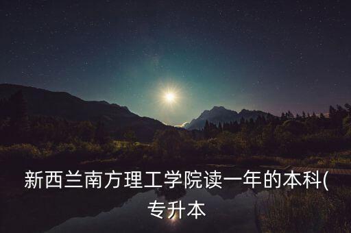  新西蘭南方理工學(xué)院讀一年的本科( 專升本