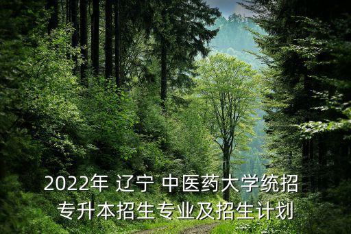 2022年 遼寧 中醫(yī)藥大學統(tǒng)招 專升本招生專業(yè)及招生計劃