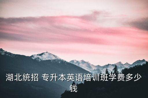 湖北統(tǒng)招 專升本英語(yǔ)培訓(xùn)班學(xué)費(fèi)多少錢