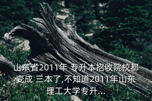 山東省2011年 專升本招收院校都變成 三本了,不知道2011年山東理工大學(xué)專升...