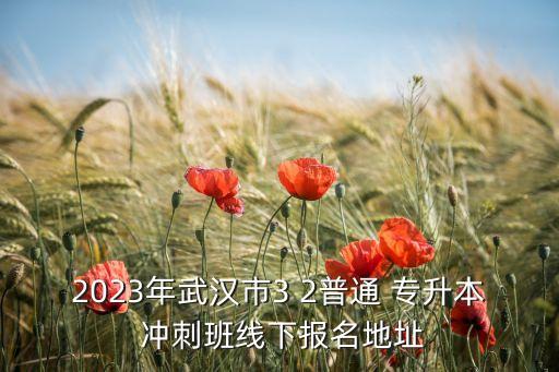 2023年武漢市3 2普通 專升本 沖刺班線下報名地址