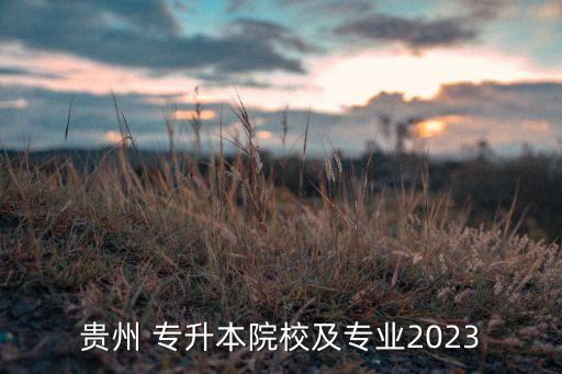 貴州 專升本院校及專業(yè)2023