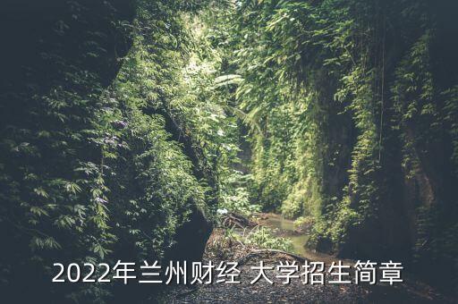 2022年蘭州財經(jīng) 大學(xué)招生簡章