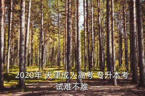 2020年 天津成人高考 專升本考試難不難